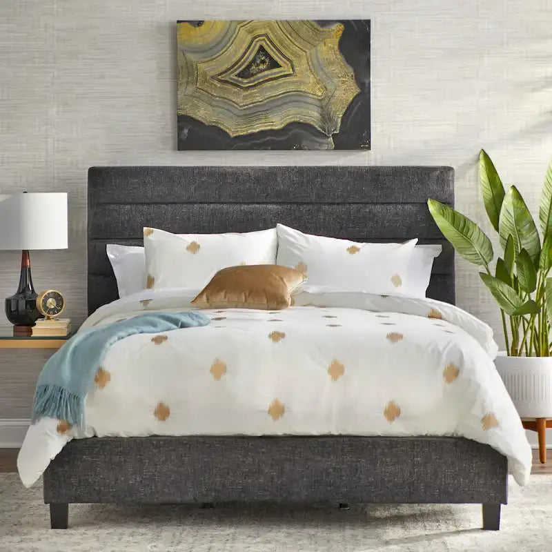 Channel Back Queen Upholstered Bed