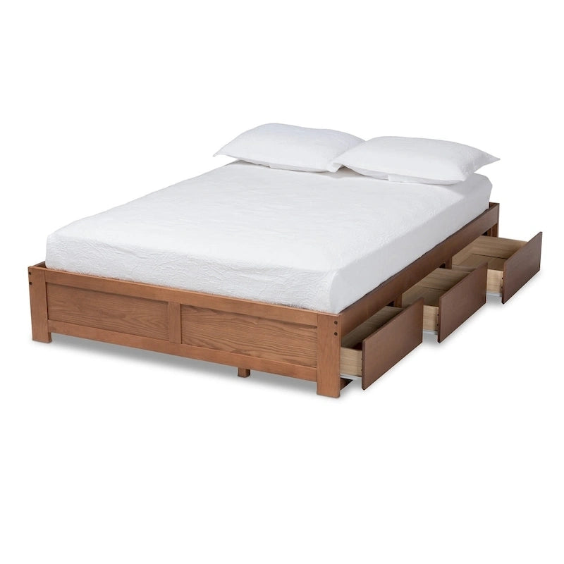 Modern and Contemporary 3-Drawer Platform Storage Bed Frame