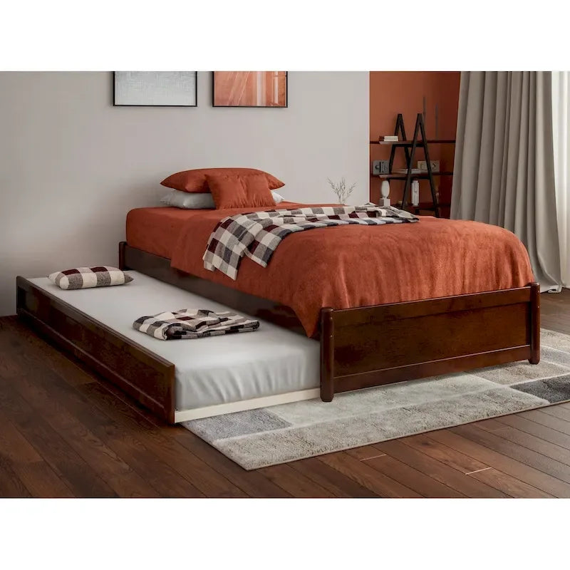 Panel Platform Bed with Twin XL Trundle