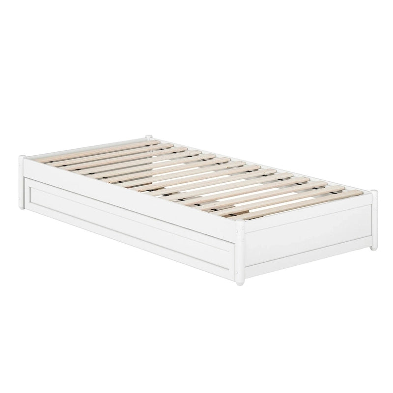 Panel Platform Bed with Twin XL Trundle