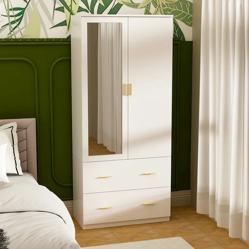 Freestanding Modern Minimalist Bedroom Wooden Armoire Wardrobe