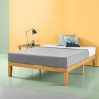 Priage by Zinus 14-inch Natural Solid Wood Platform Bed