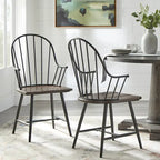 Mixed Media Spindle Arm Chairs (Set of 2)