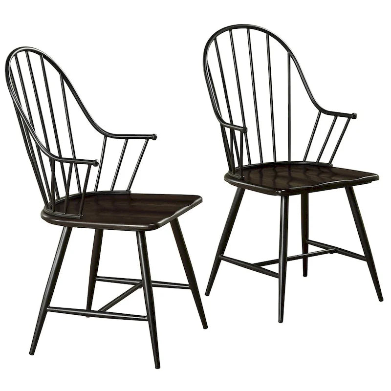 Mixed Media Spindle Arm Chairs (Set of 2)