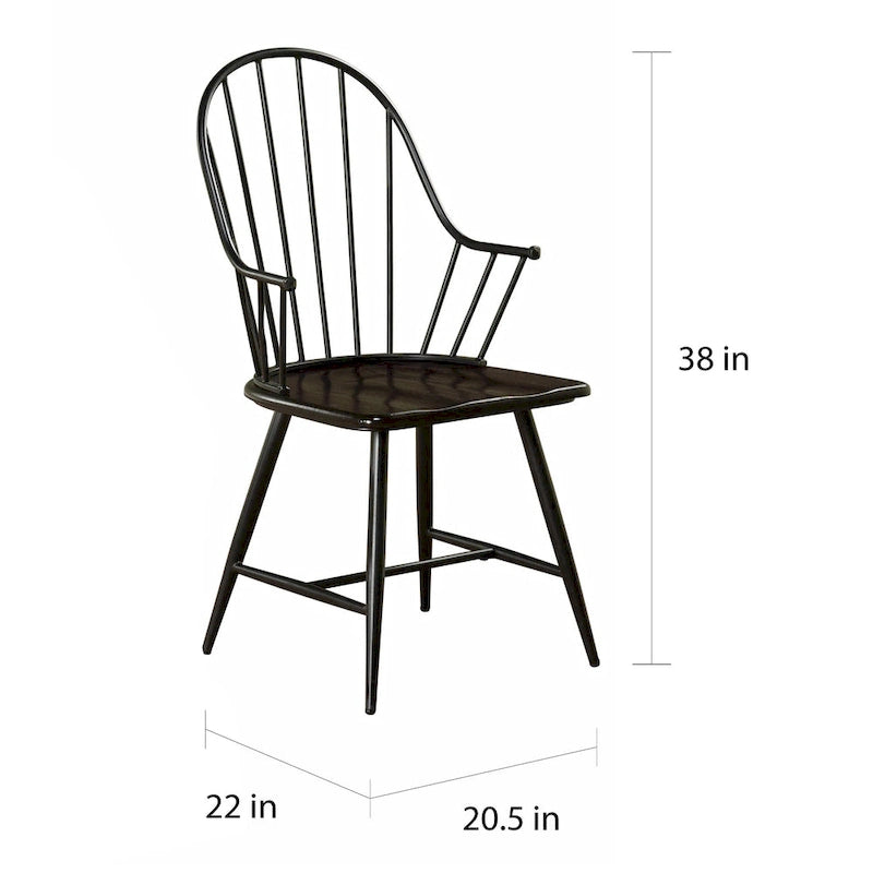 Mixed Media Spindle Arm Chairs (Set of 2)