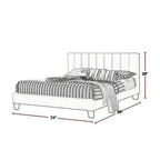 Eve Platform California King Bed, Deep Channel Tufted Light Gray Upholstery