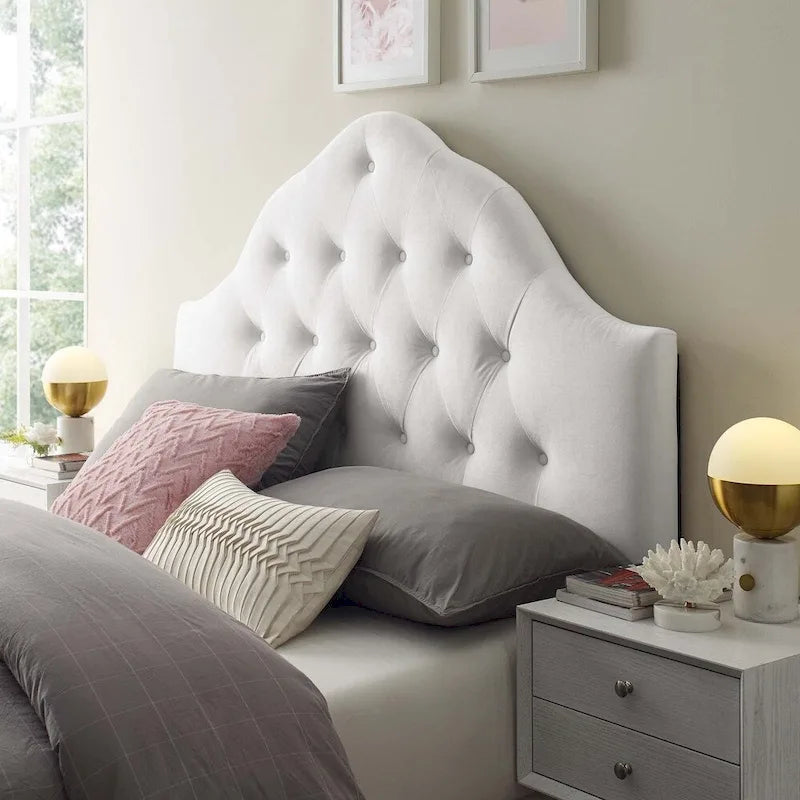 Twin Diamond Tufted Velvet Headboard