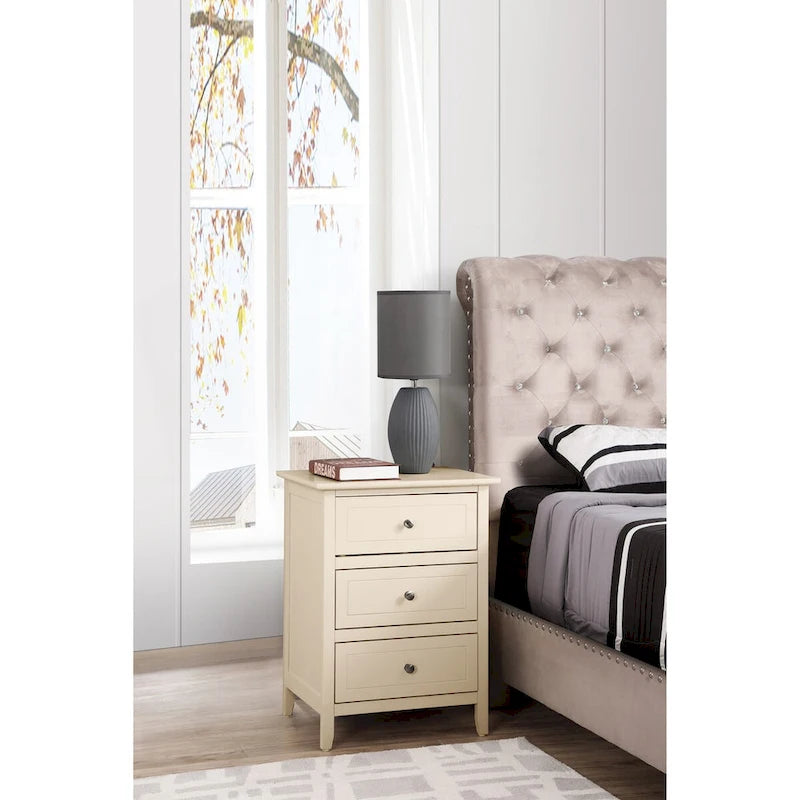 Nightstand with Extra Durability - Real Wood Veneers and Dove Tailed Drawers