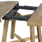 5-Piece Dining Set with Round Extendable Dining Table and Chairs