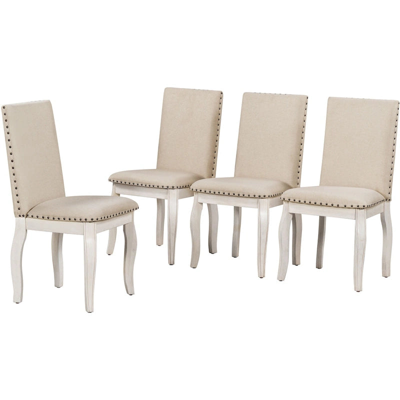 5-Piece Dining Set with Round Extendable Dining Table and Chairs