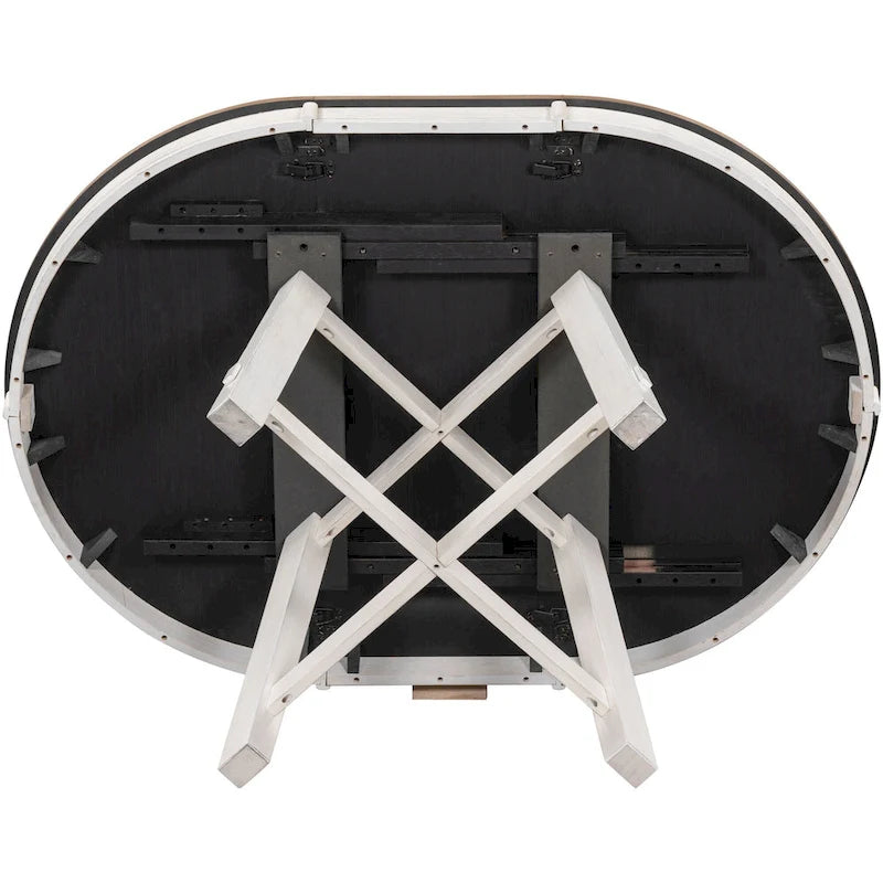 5-Piece Dining Set with Round Extendable Dining Table and Chairs