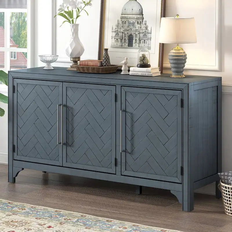 Storage Cabinet Sideboard with 3-door and Adjustable Shelves