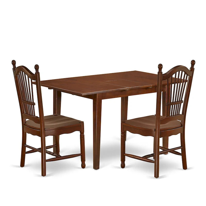 Dining Table Set - Kitchen Table and Dining Chairs, Mahogany