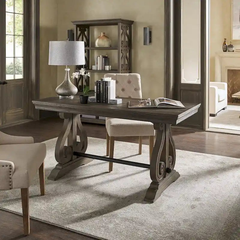 Gannon Wire Brushed Wood Oak Finish 1-Drawer Writing Desk by  Artisan