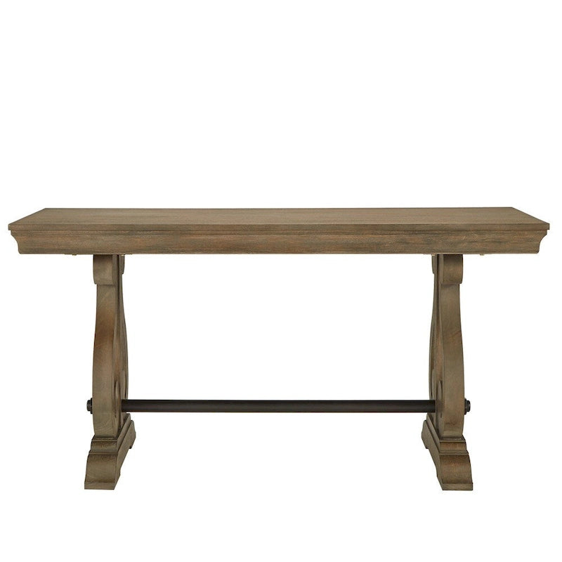 Wire Brushed Wood Oak Finish 1-Drawer Writing Desk