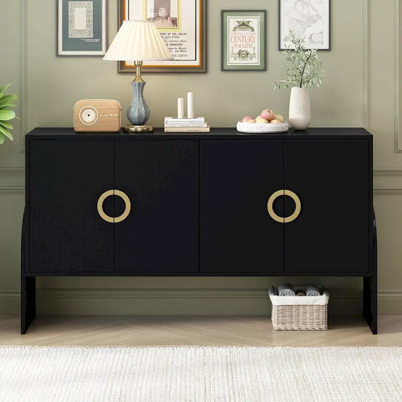 Four-Door Metal Handle Storage Cabinetd for Living room Bedroom