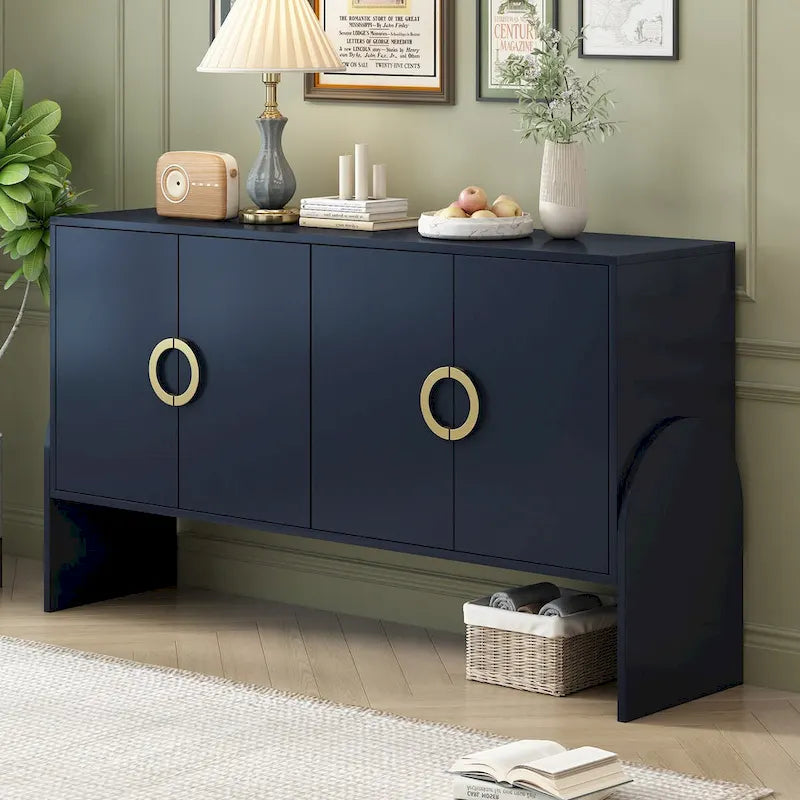 Four-Door Metal Handle Storage Cabinetd for Living room Bedroom