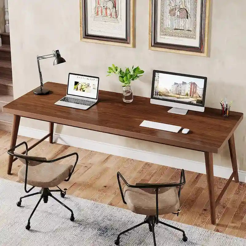 78.7 Wood Extra Long Desk, Large 2-Person Computer Desk Writing Desk