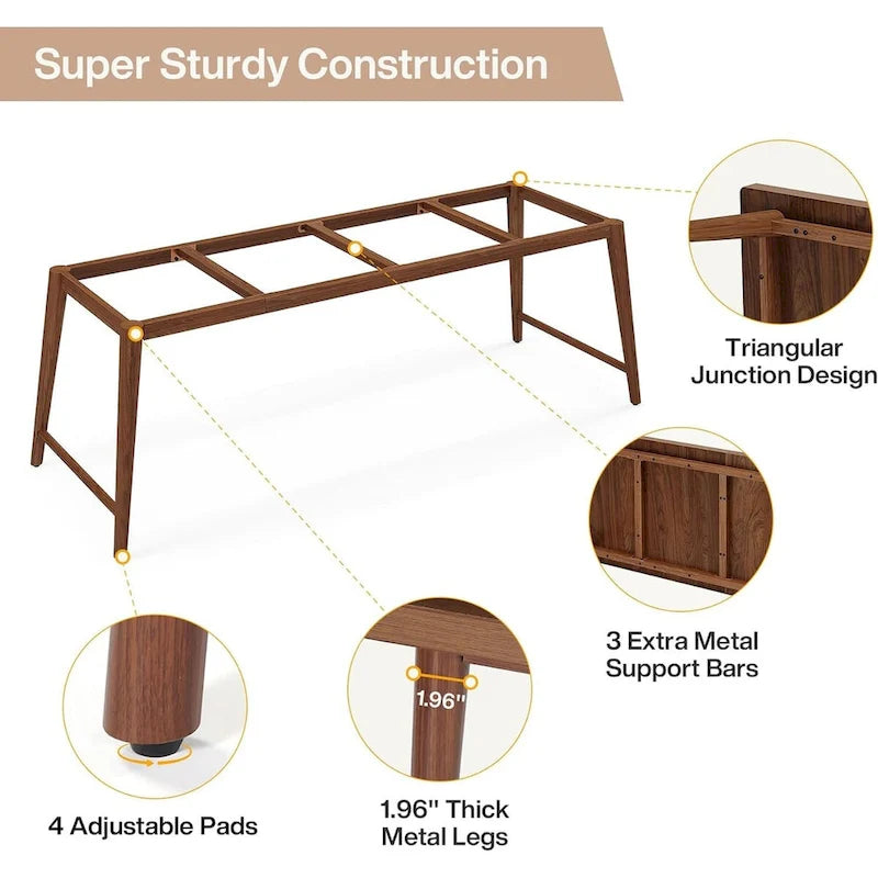78.7 Wood Extra Long Desk, Large 2-Person Computer Desk Writing Desk