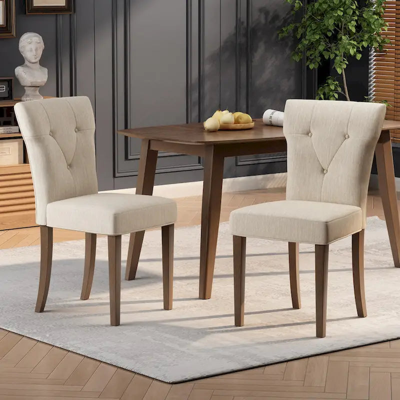 Chastin Farmhouse Rubberwood Upholstered Dining Chair (set of 2) by 